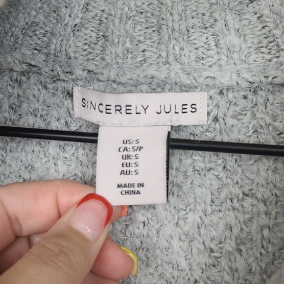 Sincerely Jules Gray Wool Blend Cropped Pullover S - Picture 6 of 8